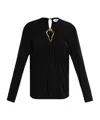 Lanvin Draped Long-sleeved Blouse In Black