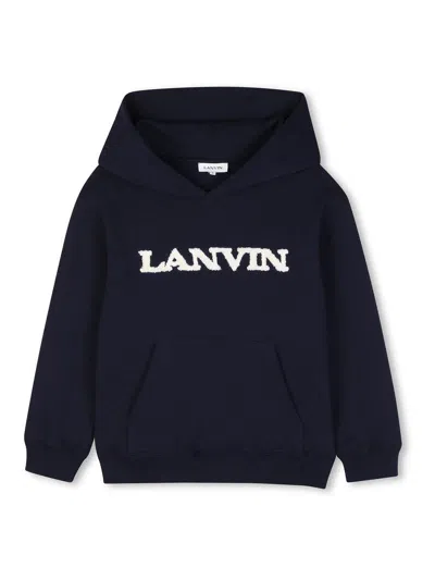 Lanvin Kids' Hooded Sweatshirt In Blue