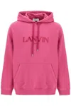 Lanvin Hooded Sweatshirt With Embroidered Logo In Pink