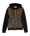Lanvin Animal-pattern Zip Hoodie In Brown