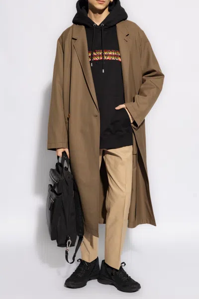 Lanvin Hoodie With Logo Patch In Black