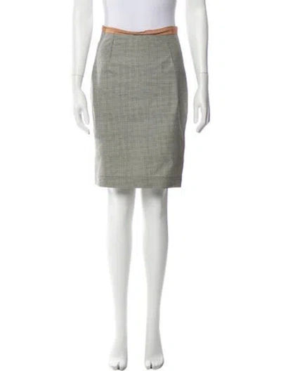 Pre-owned Lanvin Houndstooth Print Knee-length Skirt In Gray