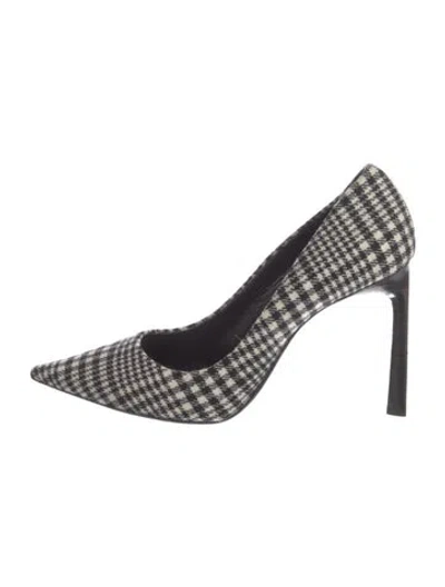 Pre-owned Lanvin Houndstooth Print Pumps In Neutral