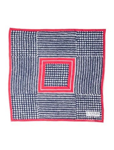 Pre-owned Lanvin Houndstooth Print Scarf In Blue