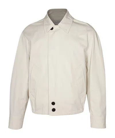 Lanvin Ice Color Cotton Blouson Jacket In White