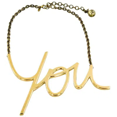 Pre-owned Lanvin Iconic  'you' Necklace In Gilded Metal With 18 Carat Gold