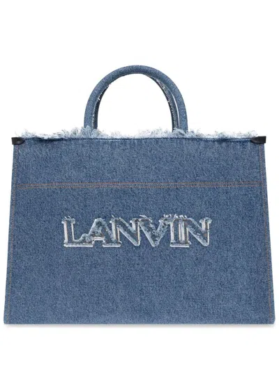 Lanvin In & Out Mm Tote Bag In Denim
