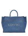 Lanvin In & Out Mm Tote Bag In Denim In Denim Blue
