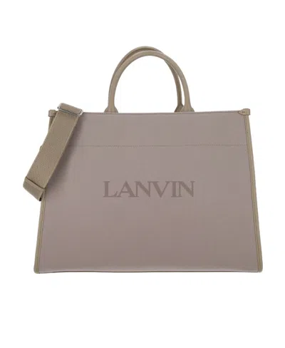 Lanvin Inout Tote Bag In Gray