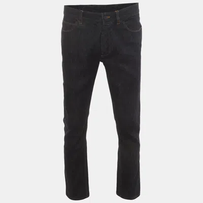 Pre-owned Lanvin Indigo Denim Straight Leg Jeans M/waist 32" In Navy Blue