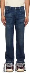 Lanvin Indigo Straight Jeans In 23 Medium Blue