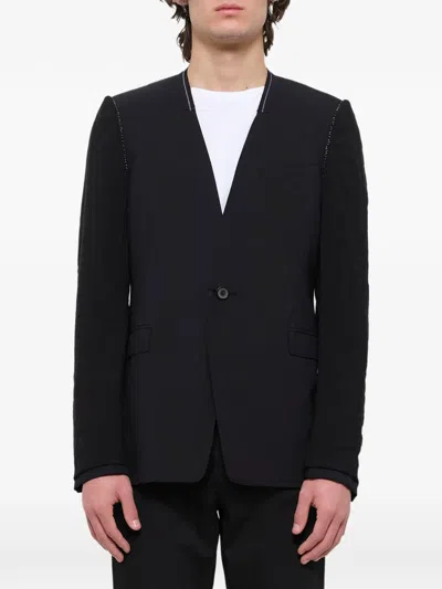 Lanvin Inside-out Collarless Jacket In Black