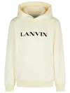 Lanvin Cotton Hooded Sweatshirt Kangaroo Pocket In Neutral