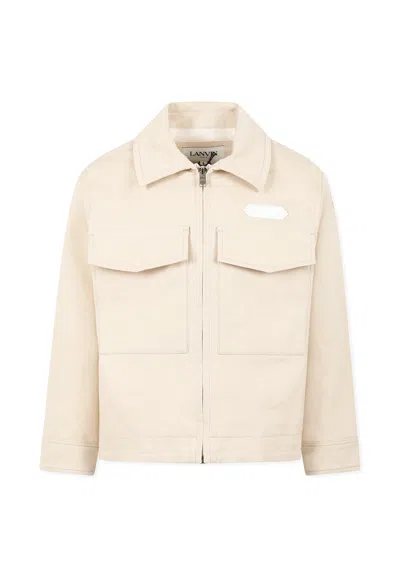 Lanvin Kids' Ivory Jacket For Boy With Logo