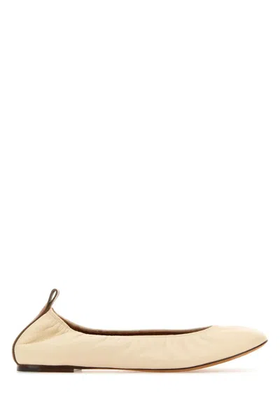 Lanvin Ivory Leather Ballerinas