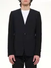 Lanvin Inside-out Collarless Jacket In Black