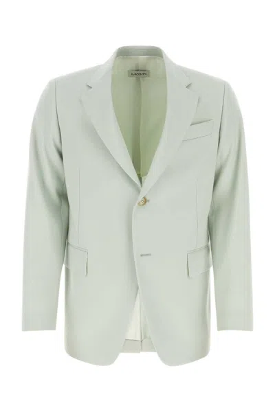 Lanvin Twill Virgin Wool Slim Fit Blazer In Green