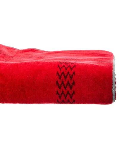 Lanvin Jacquard Cotton Bath Towel In Red