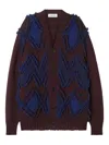 Lanvin Jacquard Oversized Cardigan Clothing In Brown