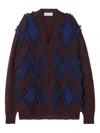 Lanvin Jacquard Oversized Cardigan Clothing In Brown