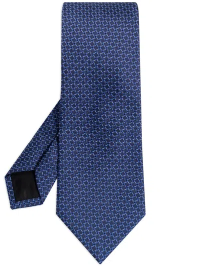 Lanvin Jacquard Print Tie In Blue