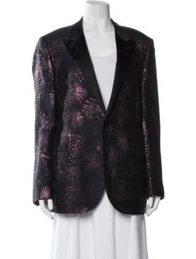 Pre-owned Lanvin Jacquard Printed Evening Jacket In Black