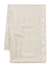 Lanvin Fringed Geometric Rectangle Scarf In Neutrals