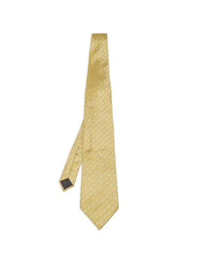 Pre-owned Lanvin Jacquard Silk Tie In Yellow