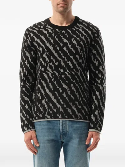 Lanvin Jacquard-knit Sweatshirt In Black