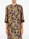 Lanvin Jacquard-patterned Button-front Coat In Multi