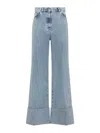Lanvin Blue Wide-leg Cuffed Jeans In Blue