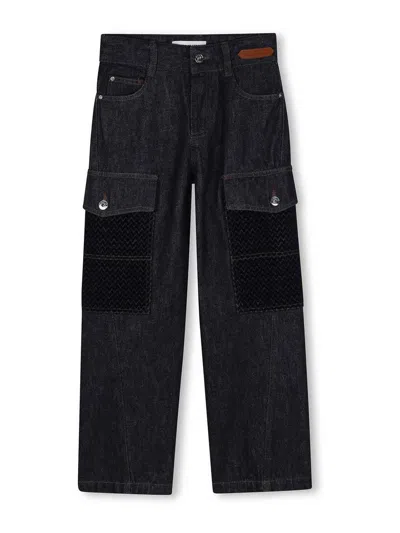 Lanvin Kids' Jeans With Big Pockets In Blue
