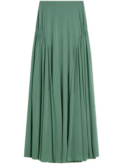 Lanvin Jersey Maxi Skirt In Green