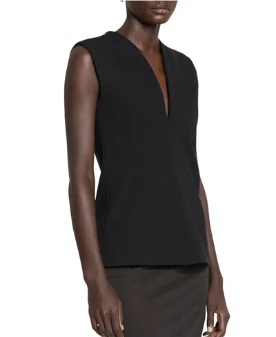 Lanvin Jersey Top With A Plunging Neckline In Black