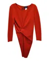 Lanvin Jersey Twist Dress In Orange Wool In Orange
