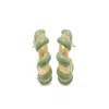 Lanvin Twist Hoop Earrings In Gold/green