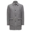 Lanvin Jl Wool Blend Herringbone Dual Pocketed Overcoat In Grey
