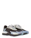 Lanvin Jla Mesh-panel Suede Sneakers In Blue