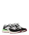 Lanvin Mesh-panel Leather Sneakers In Multi