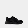 Lanvin Mens Black Jla Mesh And Suede Low-top Trainers Eur 42 / 8 Uk