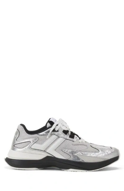 Lanvin Jla Sneakers In Crinkled Metallic Leather In Multi