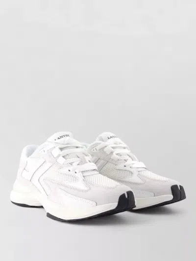 Lanvin Jla Sneakers Mesh Panels Rubber Sole In White