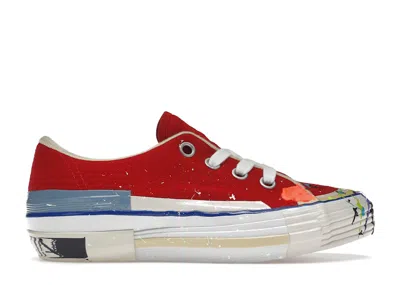 Pre-owned Lanvin Joint Canvas Gallert Dept. (women's) Sneakers In Red/white