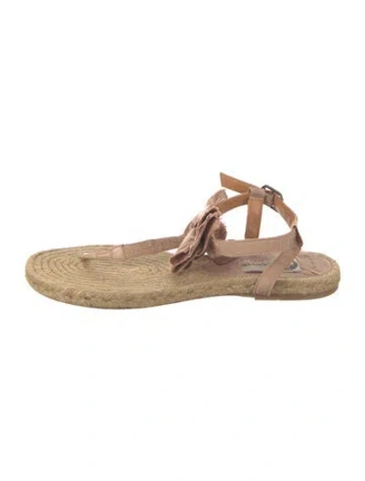 Pre-owned Lanvin Jute Sandals In Neutrals