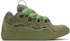 Lanvin Khaki Curb Leather Sneakers In Vert De Gris414