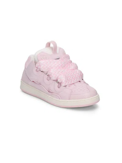 Lanvin Stylish Front Lace-up Sneakers For Girls In Multi