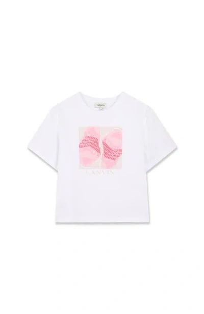 Lanvin Kids Curb Graphic Cotton T-shirt In White