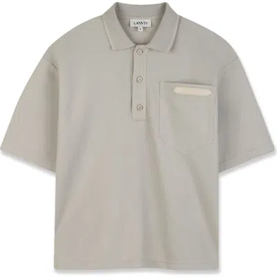 Lanvin Kids Embroidered Polo Shirt In Gray