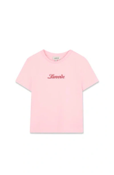 Lanvin Kids Logo Cotton T-shirt In Pink