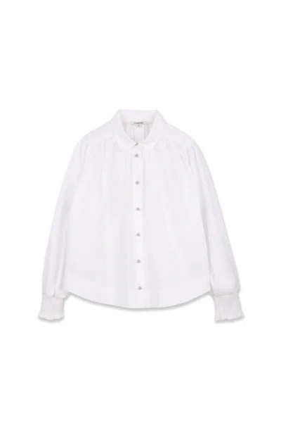 Lanvin Kids Long Sleeve Ceremony Blouse In Cotton In White